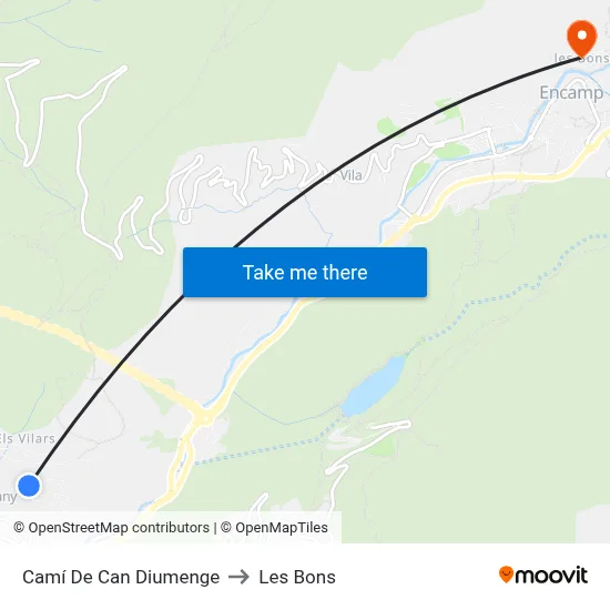 Camí De Can Diumenge to Les Bons map