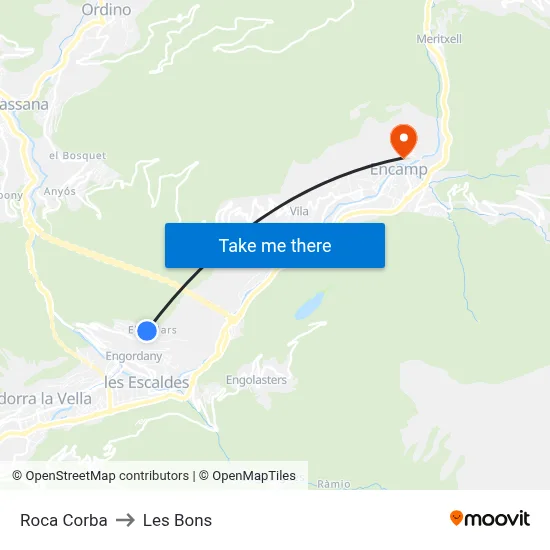 Roca Corba to Les Bons map