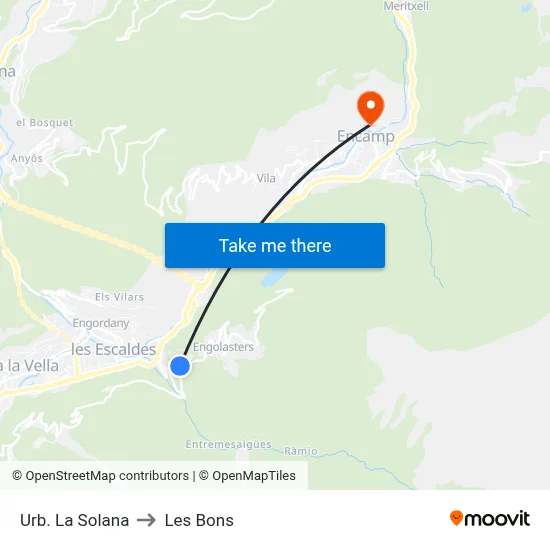 Urb. La Solana to Les Bons map