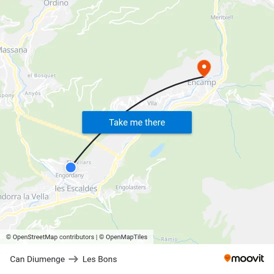 Can Diumenge to Les Bons map