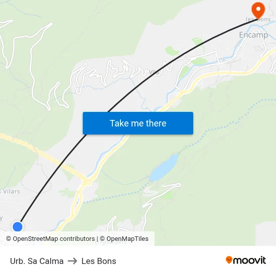 Urb. Sa Calma to Les Bons map