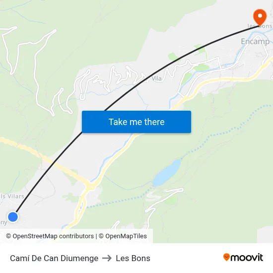 Camí De Can Diumenge to Les Bons map