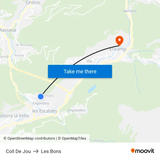 Coll De Jou to Les Bons map