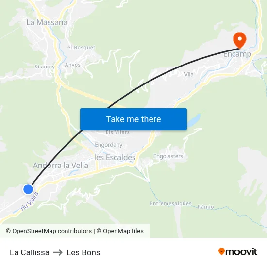 La Callissa to Les Bons map