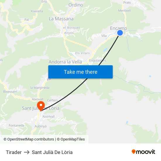 Tirader to Sant Julià De Lòria map
