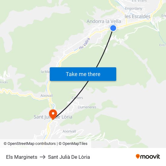 Els Marginets to Sant Julià De Lòria map