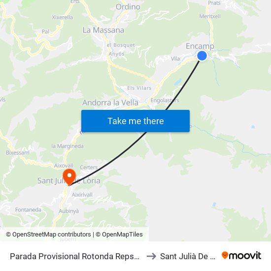 Parada Provisional Rotonda Repsol Pujada to Sant Julià De Lòria map