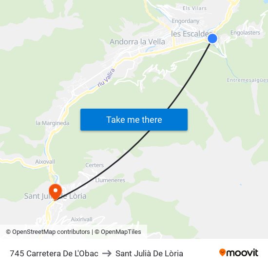 745 Carretera De L'Obac to Sant Julià De Lòria map