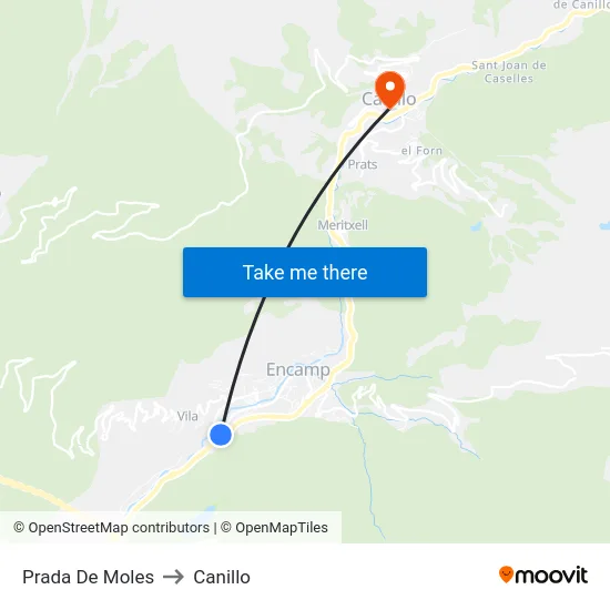 218-Prada De Moles to Canillo map