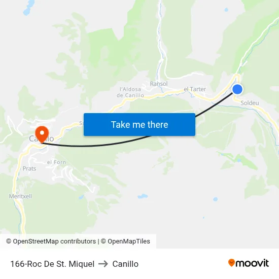 166-Roc De St. Miquel to Canillo map