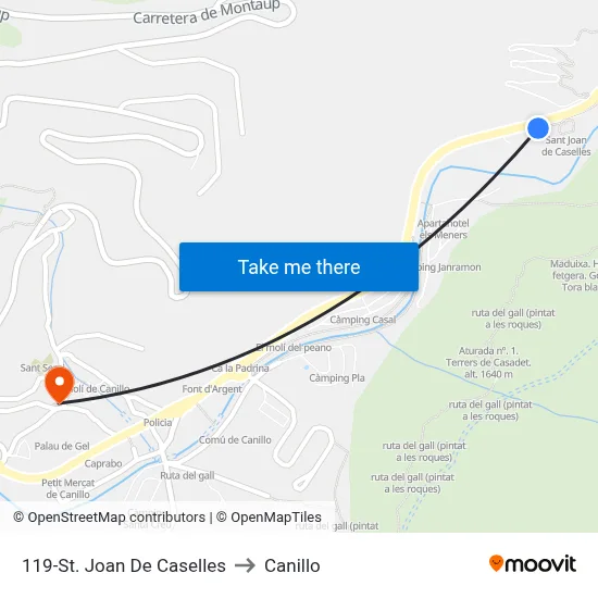 119-St. Joan De Caselles to Canillo map