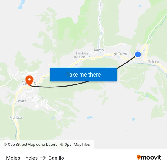 162-Moles to Canillo map