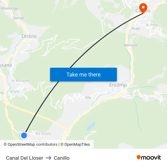 717-Canal Del Lloser to Canillo map