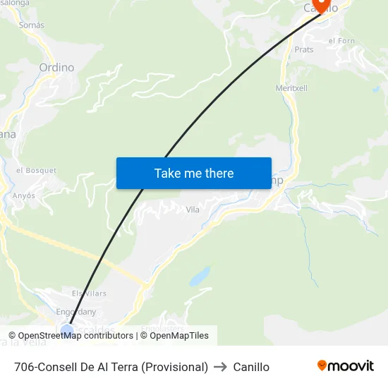 706-Consell De Al Terra (Provisional) to Canillo map