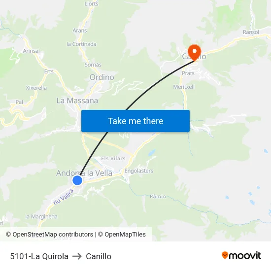 5101-La Quirola to Canillo map