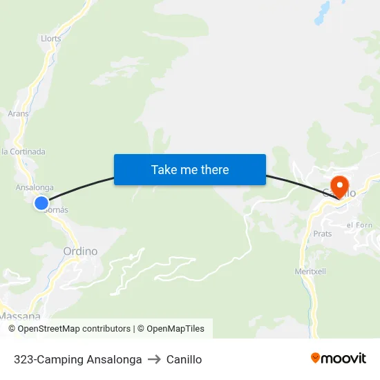 323-Camping Ansalonga to Canillo map