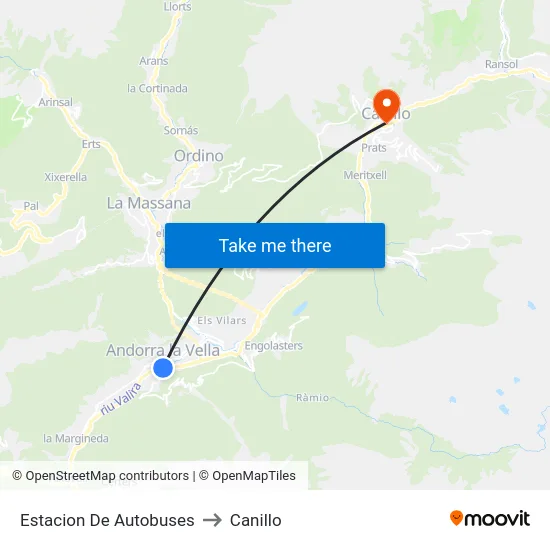 5555-Estació Nacional to Canillo map