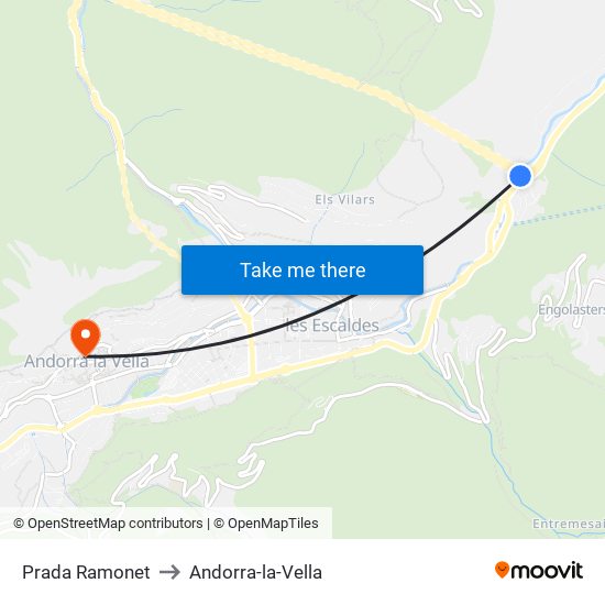 Prada Ramonet to Andorra-la-Vella map