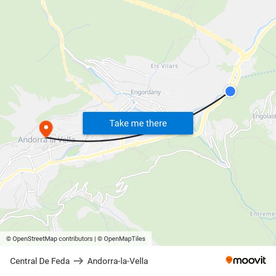 Central De Feda to Andorra-la-Vella map