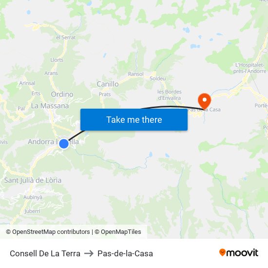 Consell De La Terra to Pas-de-la-Casa map