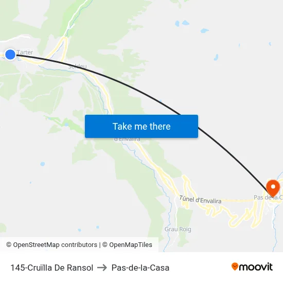 145-Cruïlla De Ransol to Pas-de-la-Casa map