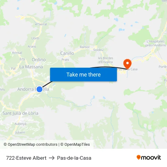 722-Esteve Albert to Pas-de-la-Casa map