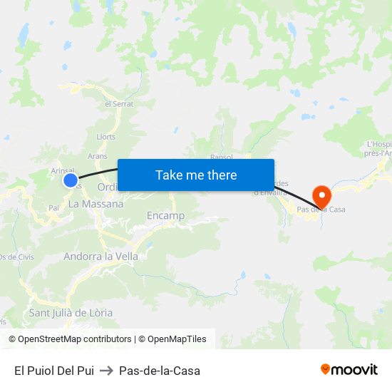El Puiol Del Pui to Pas-de-la-Casa map