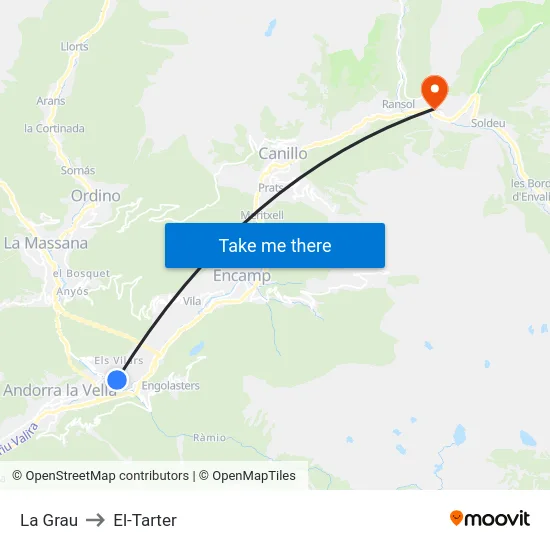 733-La Grau to El-Tarter map