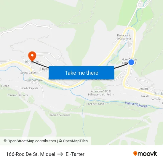 166-Roc De St. Miquel to El-Tarter map