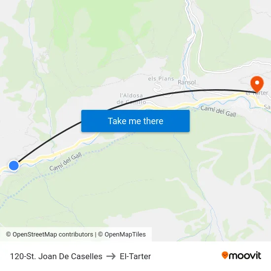 120-St. Joan De Caselles to El-Tarter map