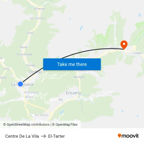 Centre De La Vila to El-Tarter map