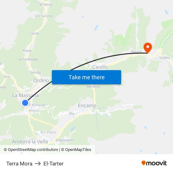 Terra Mora to El-Tarter map