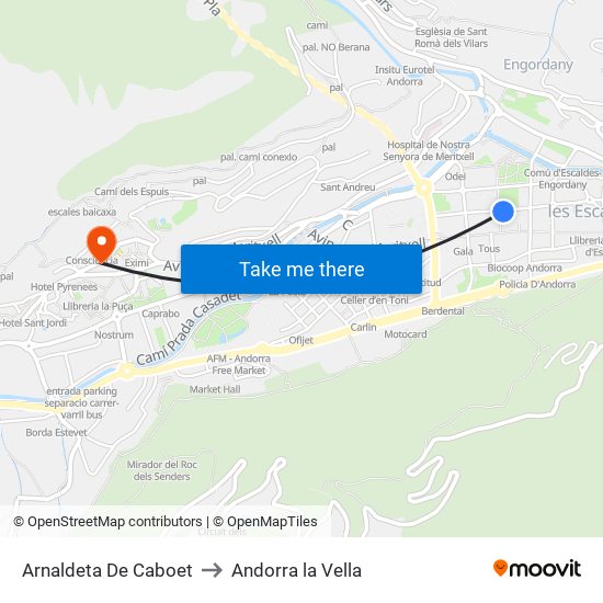 Arnaldeta De Caboet to Andorra la Vella map