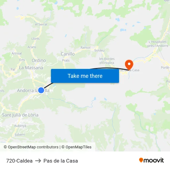 720-Caldea to Pas de la Casa map