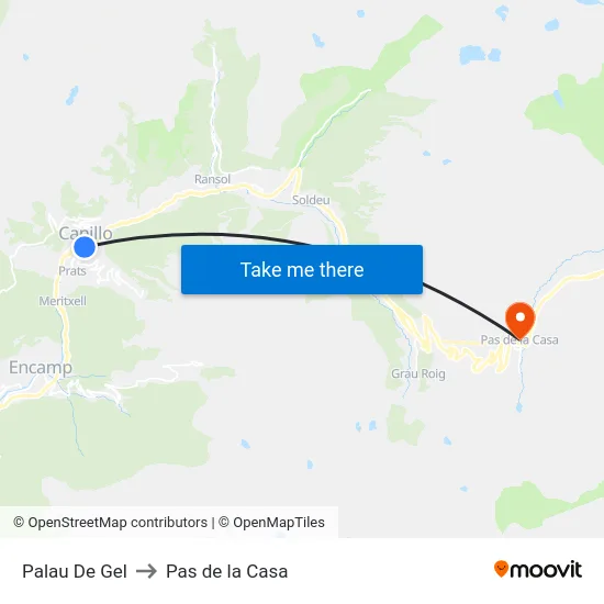 112-Palau De Gel to Pas de la Casa map