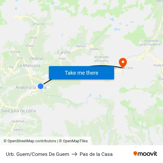 Urb. Guem/Comes De Guem to Pas de la Casa map