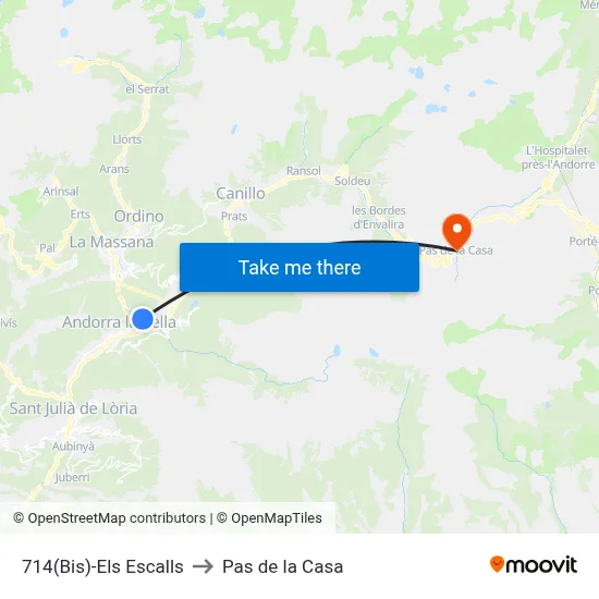 714(Bis)-Els Escalls to Pas de la Casa map