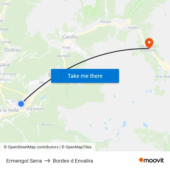 Ermengol Serra to Bordes d Envalira map