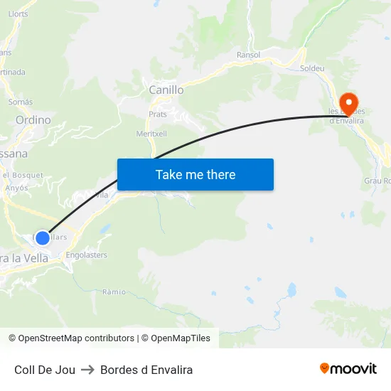 Coll De Jou to Bordes d Envalira map