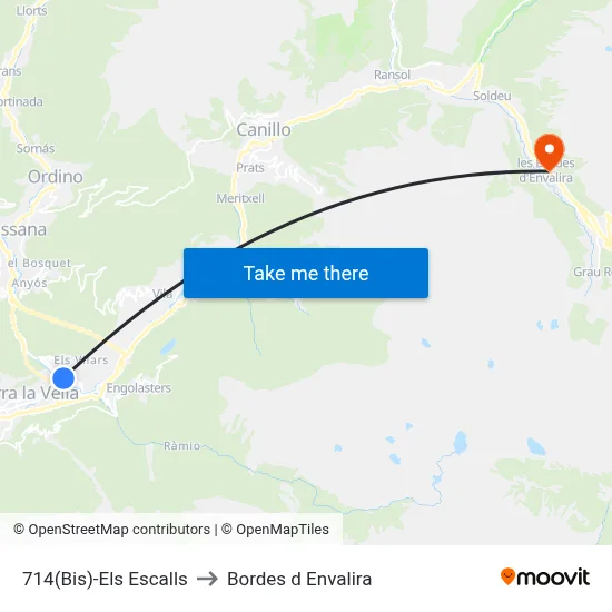 714(Bis)-Els Escalls to Bordes d Envalira map