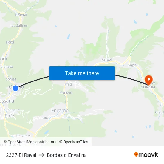 2327-El Raval to Bordes d Envalira map