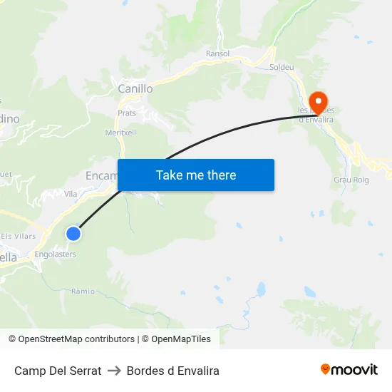 Camp Del Serrat to Bordes d Envalira map