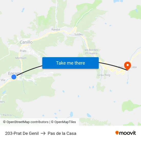 203-Prat De Genil to Pas de la Casa map