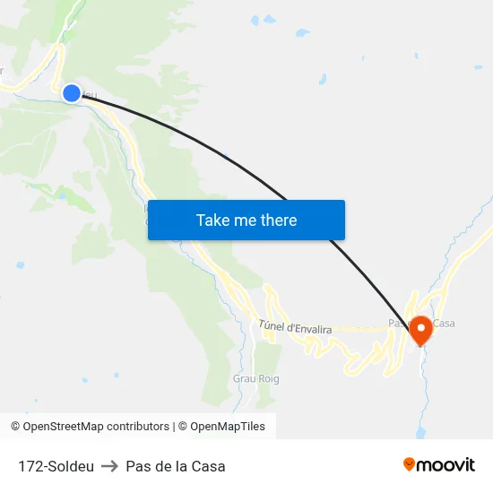 172-Soldeu to Pas de la Casa map