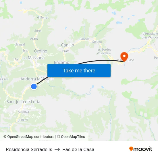 Residencia Serradells to Pas de la Casa map