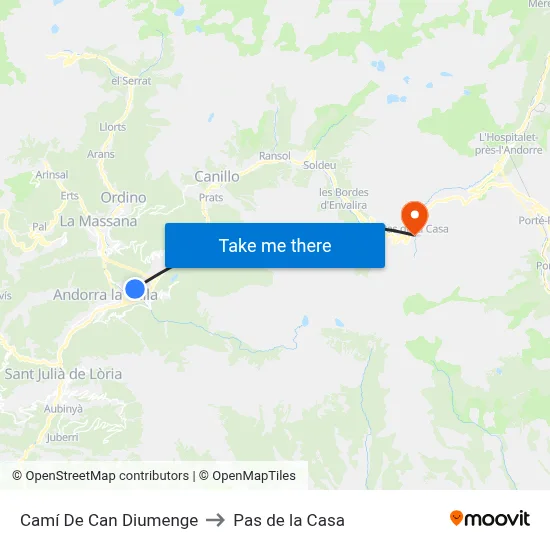Camí De Can Diumenge to Pas de la Casa map