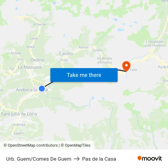 Urb. Guem/Comes De Guem to Pas de la Casa map