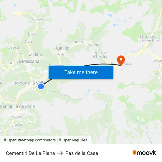 Cementiri De La Plana to Pas de la Casa map