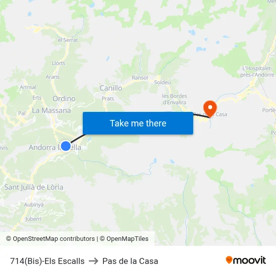 714(Bis)-Els Escalls to Pas de la Casa map