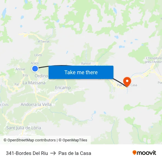 341-Bordes Del Riu to Pas de la Casa map